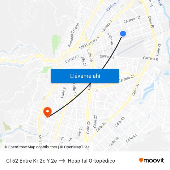 Cl 52 Entre Kr 2c Y 2e to Hospital Ortopédico map