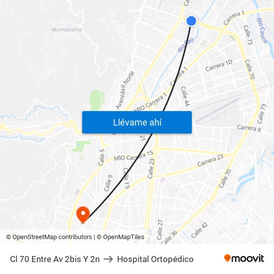 Cl 70 Entre Av 2bis Y 2n to Hospital Ortopédico map