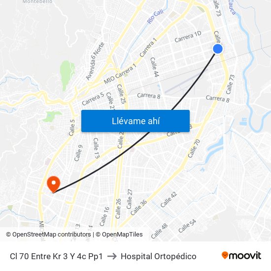 Cl 70 Entre Kr 3 Y 4c Pp1 to Hospital Ortopédico map