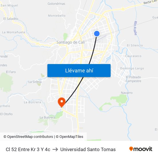 Cl 52 Entre Kr 3 Y 4c to Universidad Santo Tomas map