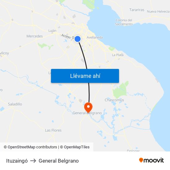 Ituzaingó to General Belgrano map