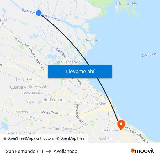 San Fernando (1) to Avellaneda map