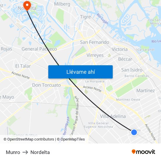 Munro to Nordelta map