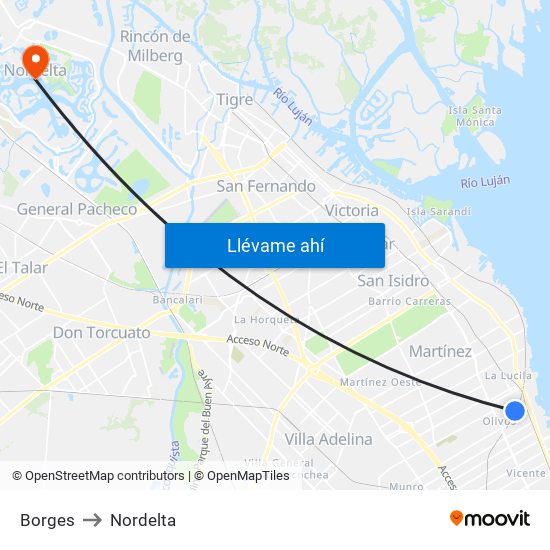 Borges to Nordelta map