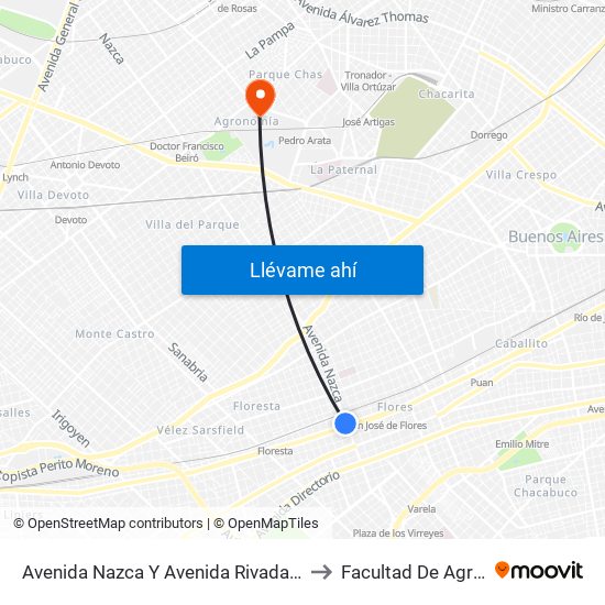 Avenida Nazca Y Avenida Rivadavia (63 - 145) to Facultad De Agronomía map