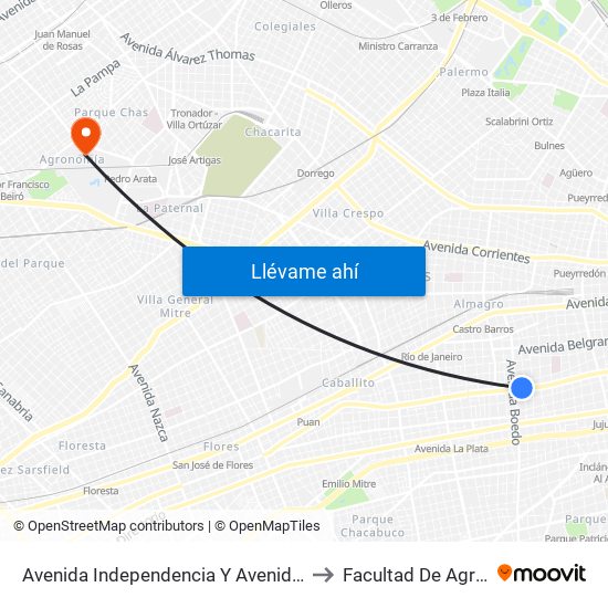 Avenida Independencia Y Avenida Boedo (96) to Facultad De Agronomía map