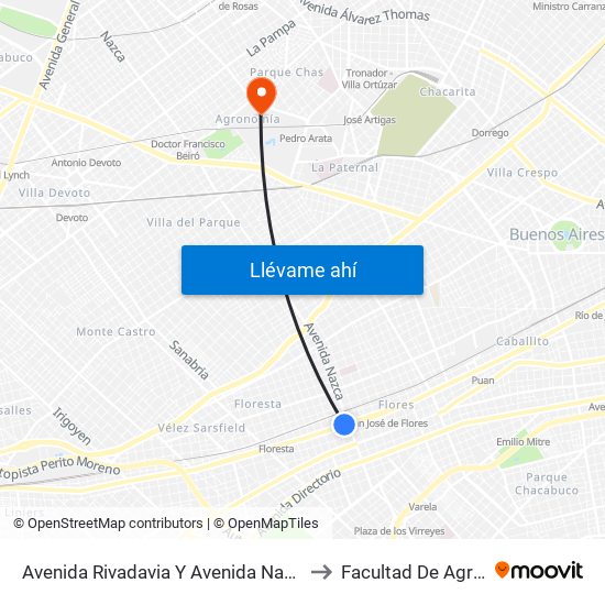 Avenida Rivadavia Y Avenida Nazca (92 - 113) to Facultad De Agronomía map