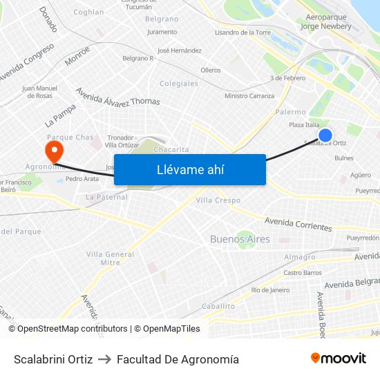 Scalabrini Ortiz to Facultad De Agronomía map