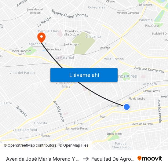 Avenida José María Moreno Y Guayaquil to Facultad De Agronomía map
