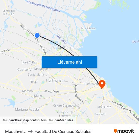 Maschwitz to Facultad De Ciencias Sociales map