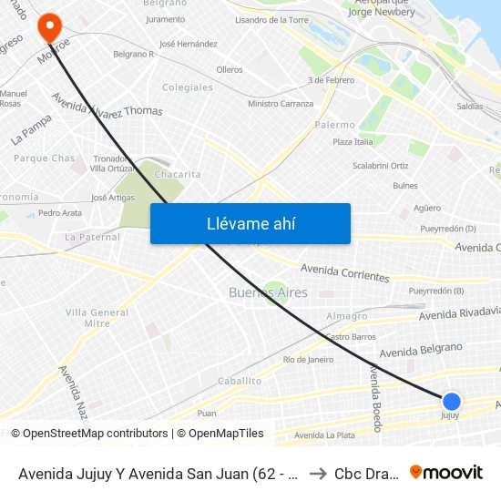 Avenida Jujuy Y Avenida San Juan (62 - 118) to Cbc Drago map