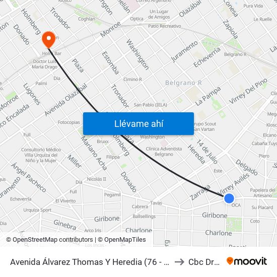 Avenida Álvarez Thomas Y Heredia (76 - 93 - 140) to Cbc Drago map