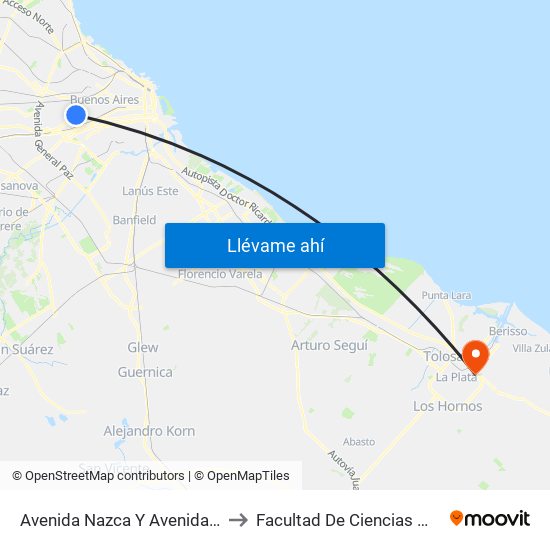 Avenida Nazca Y Avenida Juan B. Justo to Facultad De Ciencias Médicas - Unlp map