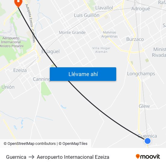 Guernica to Aeropuerto Internacional Ezeiza map