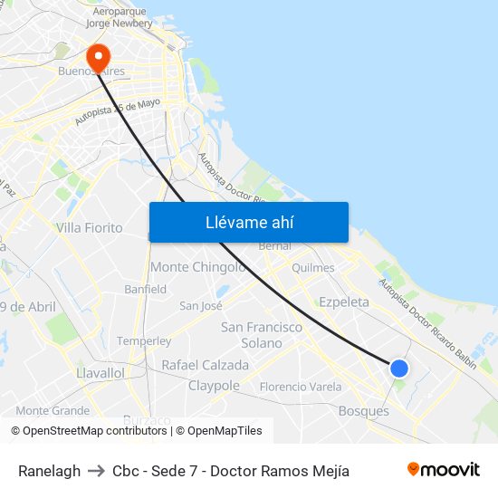 Ranelagh to Cbc - Sede 7 - Doctor Ramos Mejía map