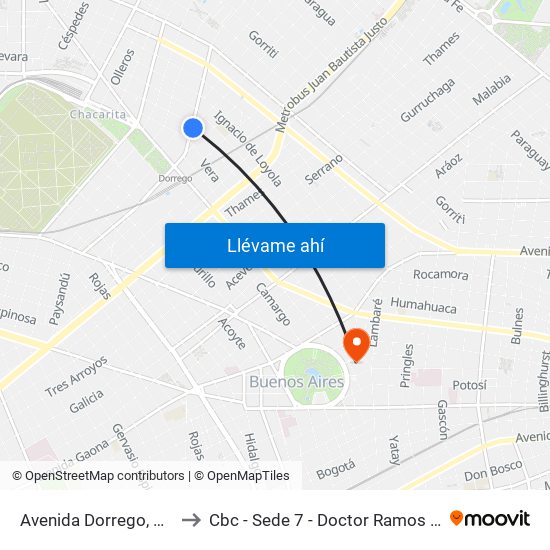 Avenida Dorrego, 1065 to Cbc - Sede 7 - Doctor Ramos Mejía map