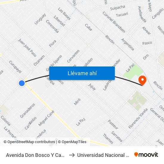 Avenida Don Bosco Y Camino De Cintura to Universidad Nacional De La Matanza map