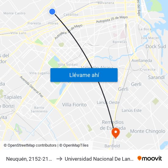 Neuquén, 2152-2176 to Universidad Nacional De Lanús map