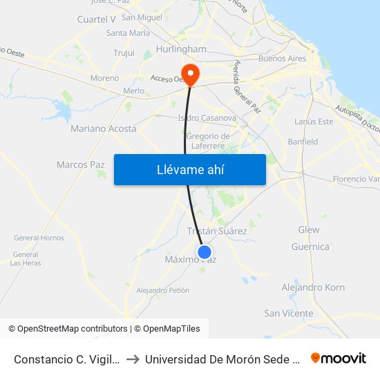 Constancio C. Vigil, 190 to Universidad De Morón Sede Central map