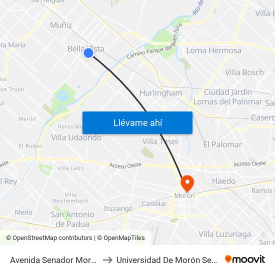 Avenida Senador Morón, 1987 to Universidad De Morón Sede Central map