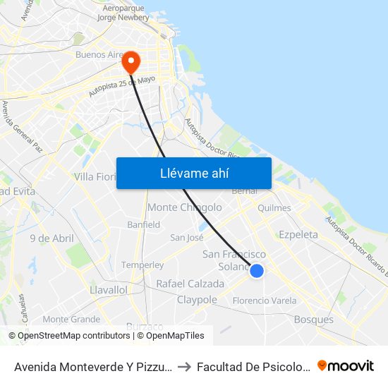 Avenida Monteverde Y Pizzurno to Facultad De Psicología map
