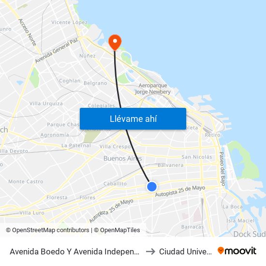 Avenida Boedo Y Avenida Independencia (7 - 88) to Ciudad Universitaria map