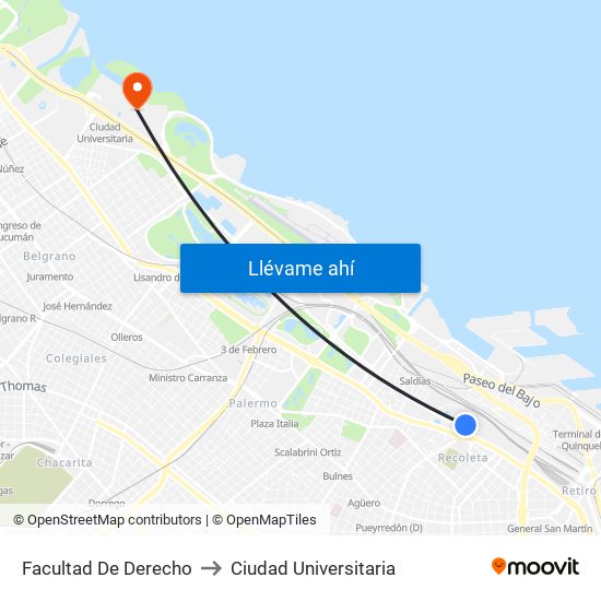 Facultad De Derecho to Ciudad Universitaria map