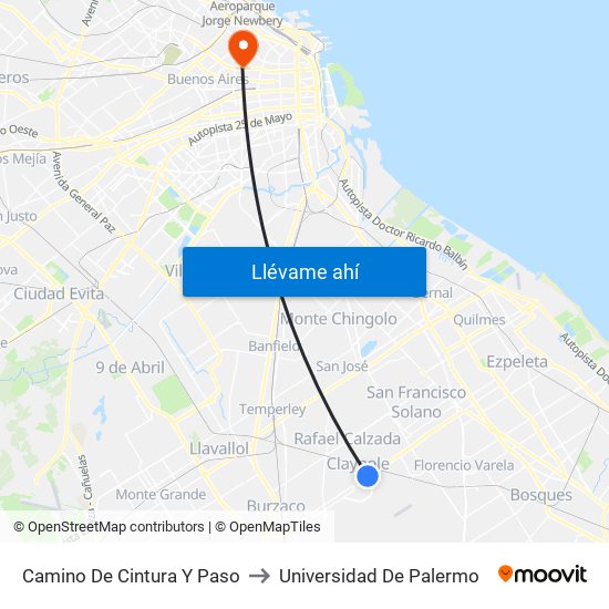 Camino De Cintura Y Paso to Universidad De Palermo map