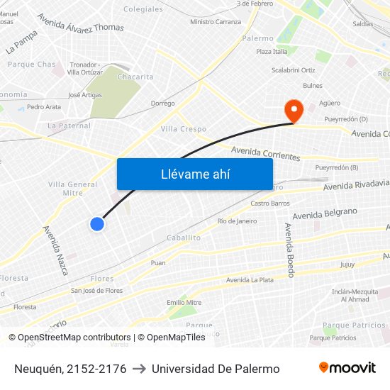 Neuquén, 2152-2176 to Universidad De Palermo map