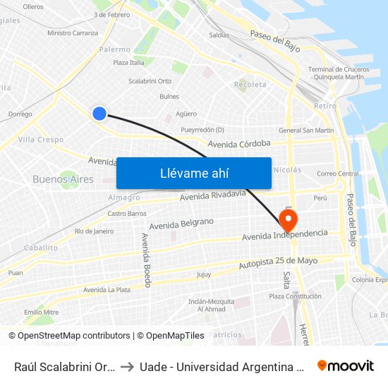 Raúl Scalabrini Ortiz, 1295 to Uade - Universidad Argentina De La Empresa map