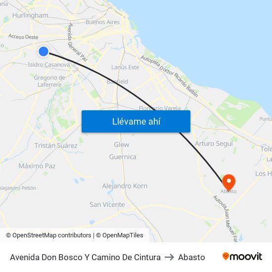 Avenida Don Bosco Y Camino De Cintura to Abasto map