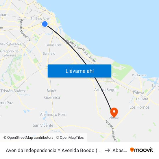 Avenida Independencia Y Avenida Boedo (96) to Abasto map