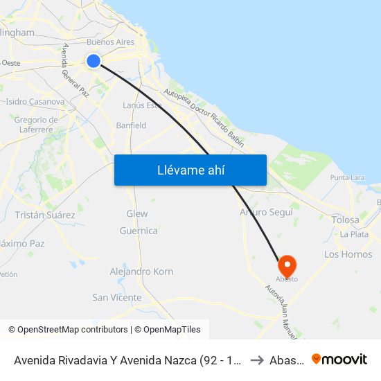 Avenida Rivadavia Y Avenida Nazca (92 - 113) to Abasto map