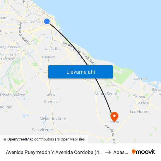 Avenida Pueyrredón Y Avenida Córdoba (41) to Abasto map