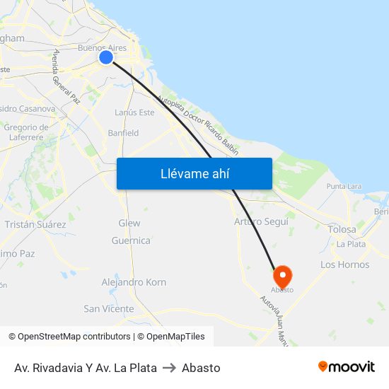 Av. Rivadavia Y Av. La Plata to Abasto map