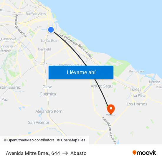 Avenida Mitre Bme., 644 to Abasto map