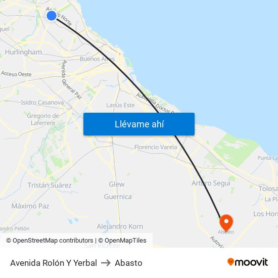 Avenida Rolón Y Yerbal to Abasto map
