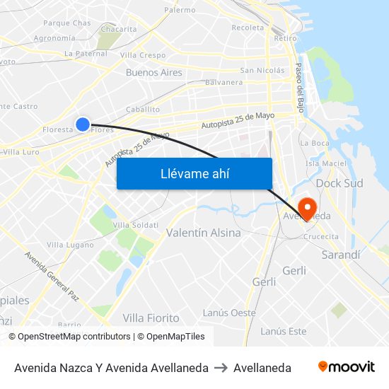 Avenida Nazca Y Avenida Avellaneda to Avellaneda map