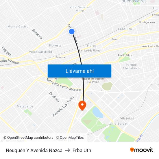Neuquén Y Avenida Nazca to Frba Utn map