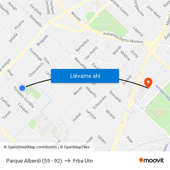 Parque Alberdi (55 - 92) to Frba Utn map