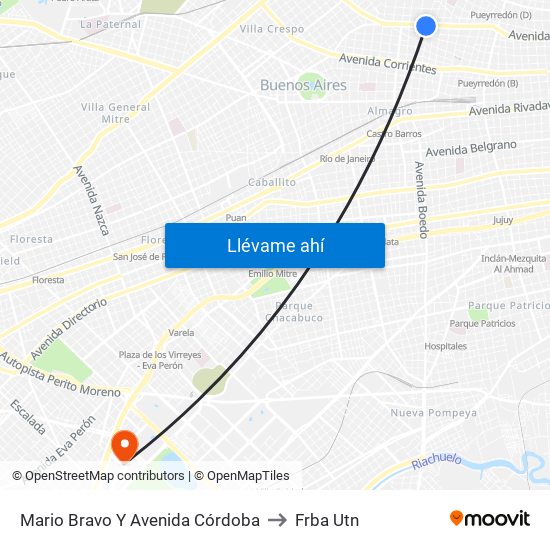 Mario Bravo Y Avenida Córdoba to Frba Utn map