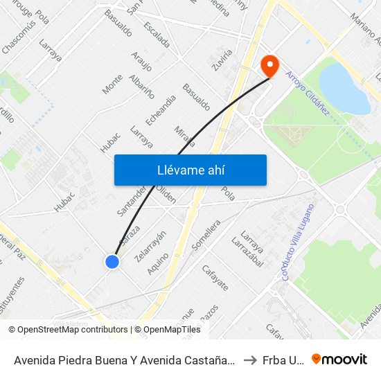 Avenida Piedra Buena Y Avenida Castañares to Frba Utn map