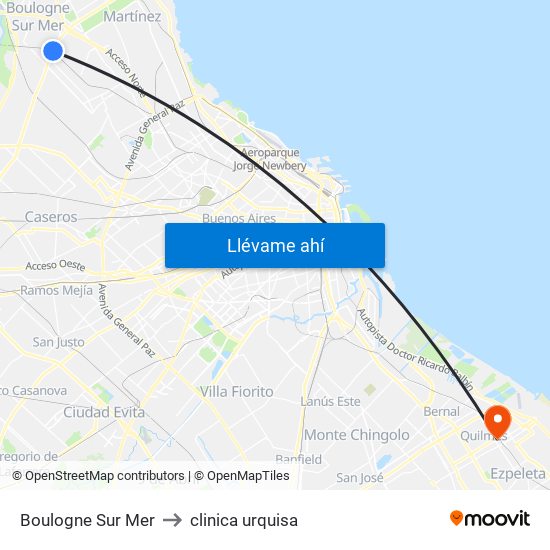 Boulogne Sur Mer to clinica urquisa map