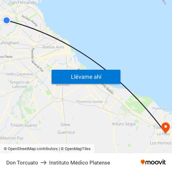 Don Torcuato to Instituto Médico Platense map