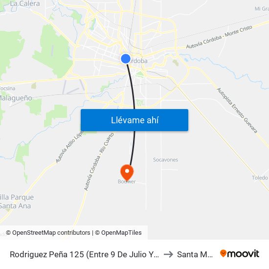 Rodriguez Peña 125 (Entre 9 De Julio  Y Colón) to Santa María map