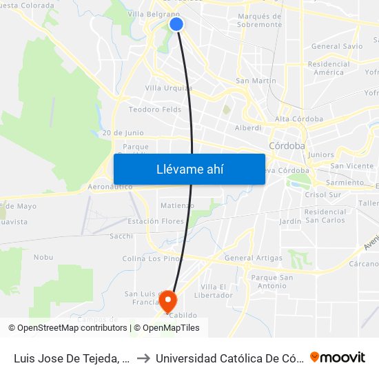 Luis Jose De Tejeda, 4679 to Universidad Católica De Córdoba map