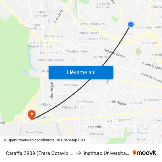 Caraffa 2939 (Entre Octavio Pinto Y Luis Galeano) to Instituto Universitario Aeronautico map