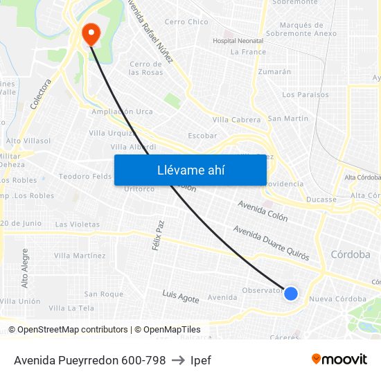 Avenida Pueyrredon 600-798 to Ipef map