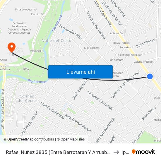 Rafael Nuñez 3835 (Entre Berrotaran Y Arruabarrena) to Ipef map