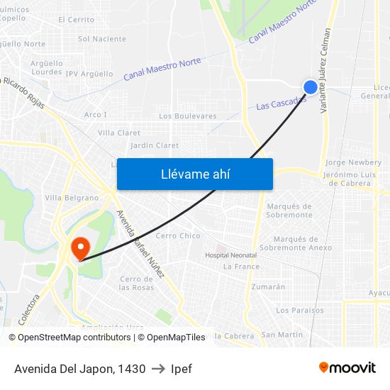 Avenida Del Japon, 1430 to Ipef map